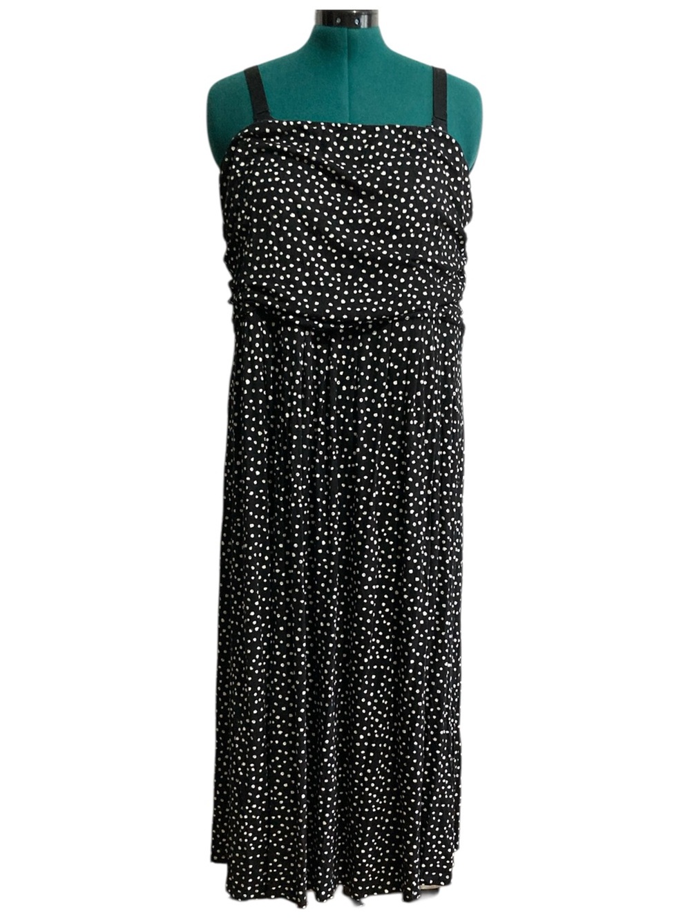 Lane Bryant Polka Dot Blouson Sleeveless Maxi Dress